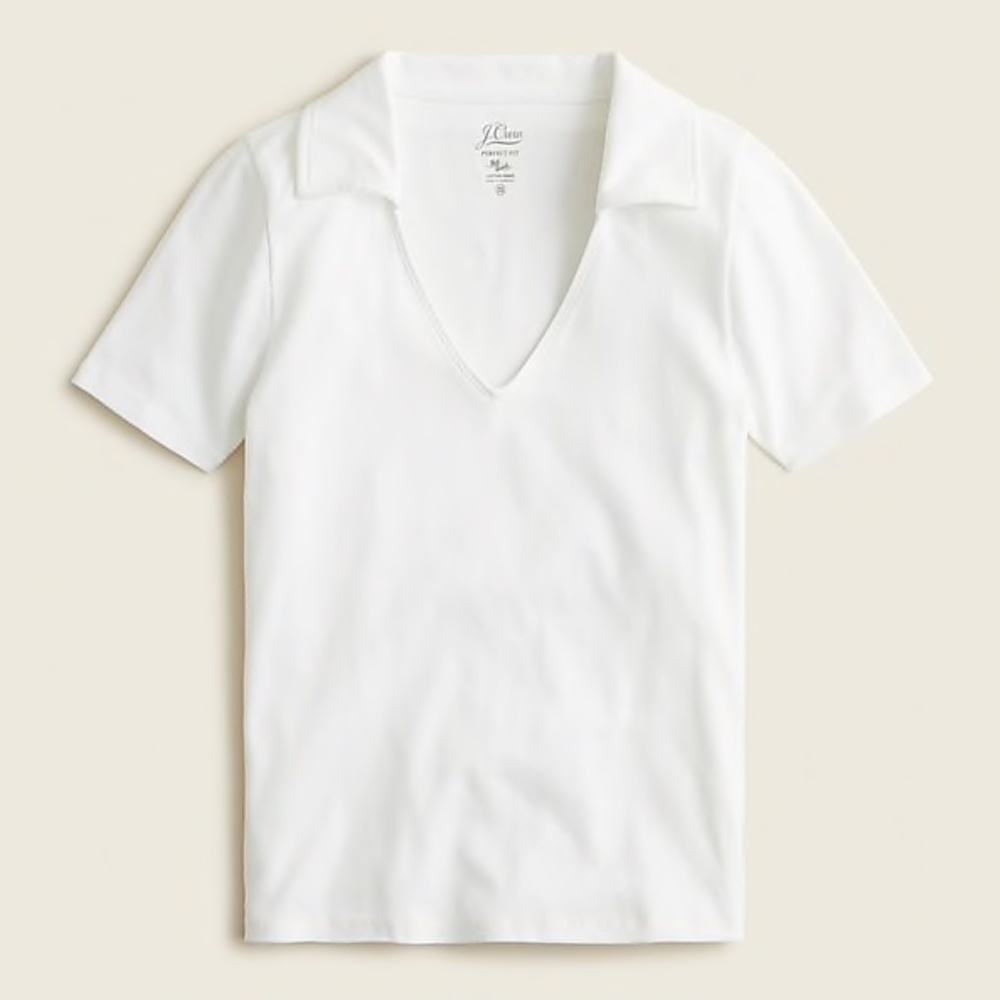 J. Crew Perfect-fit collared V-neck T-shirt